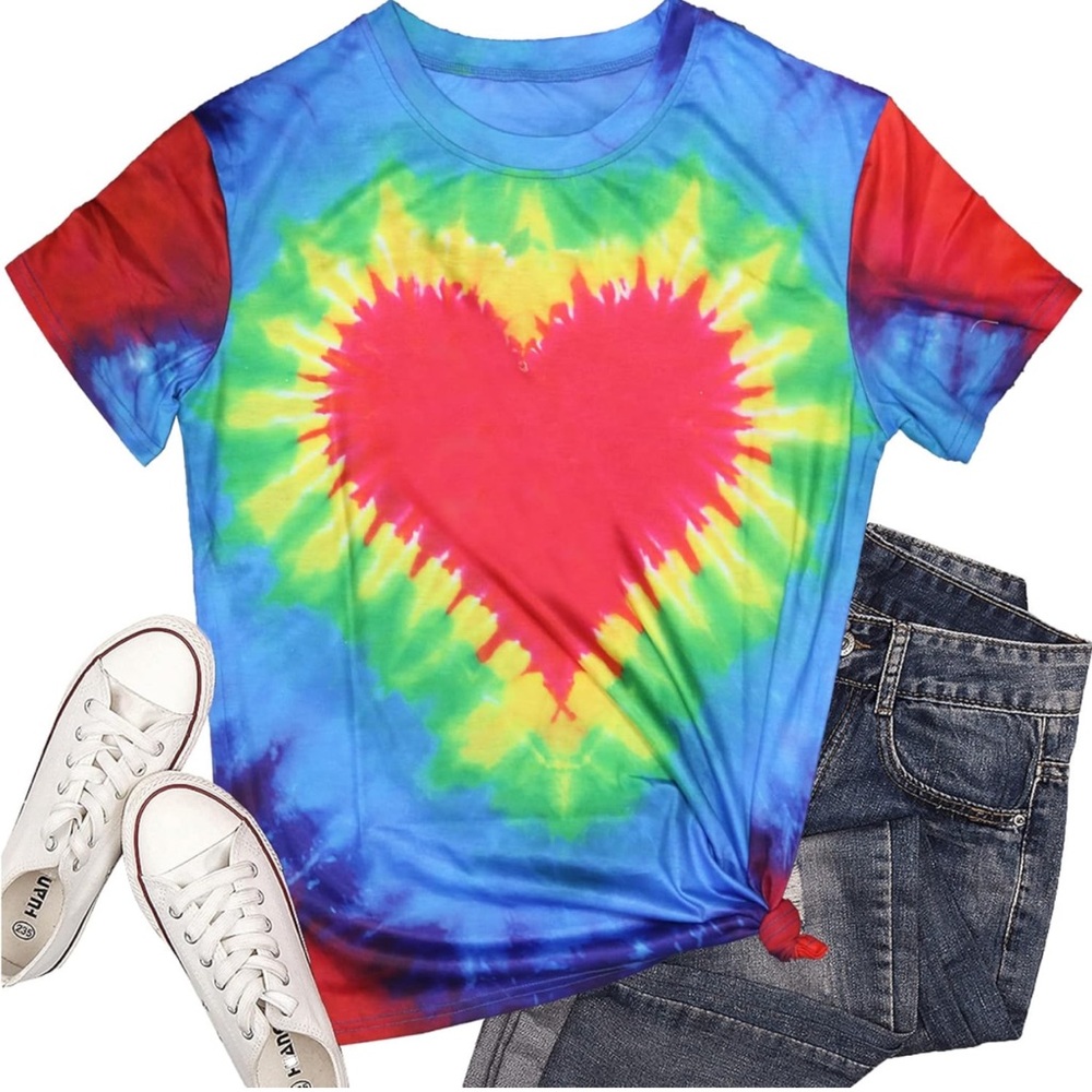 Tie Dye Heart Tee